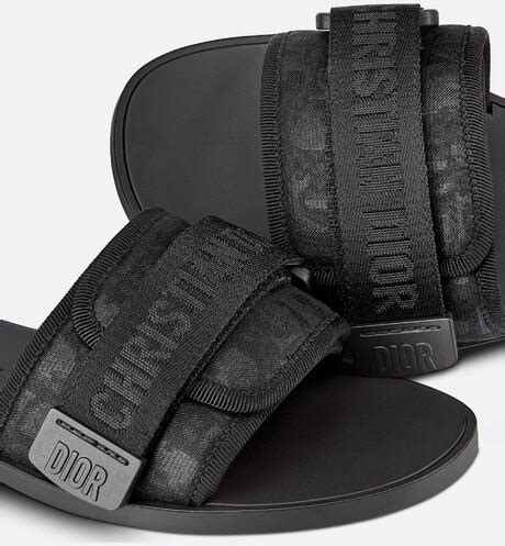 Dio(r)evolution Slide Uber Black Dior Oblique Technical Fabric